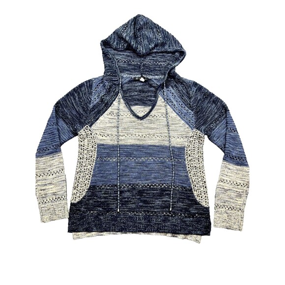 Inc International‎ Concepts Women's Blue Open-Knit Hooded Sweater Size XL - Picture 1 of 16